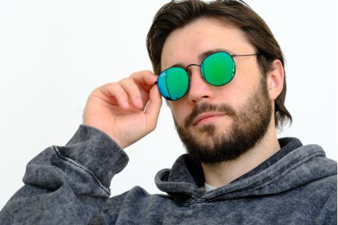 Ray Ban Round Metal 3447green-b
